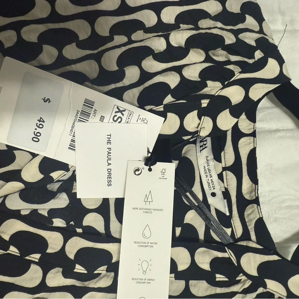 Zara Black and White Wrap Sundress - Picture 4 of 4